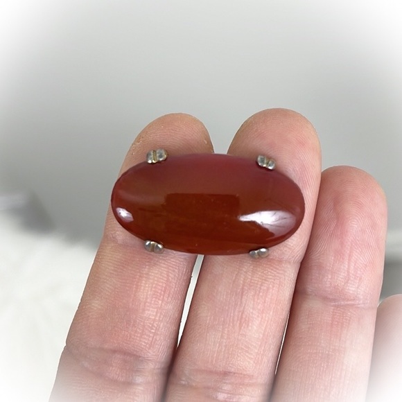 💕How I love this Beautiful Vintage Red Carnelian Cufflinks & Tie Clip Set💕 - Picture 8 of 9